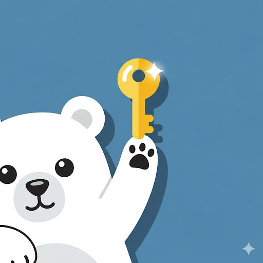 Белый медведь с ключиком